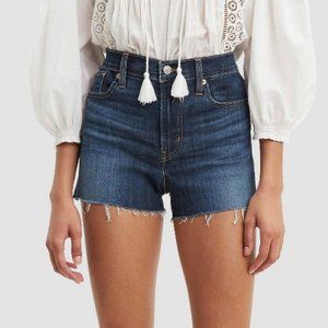 LEVI'S HIGH RISE SHORTS - 25 CARBON DARK WASH